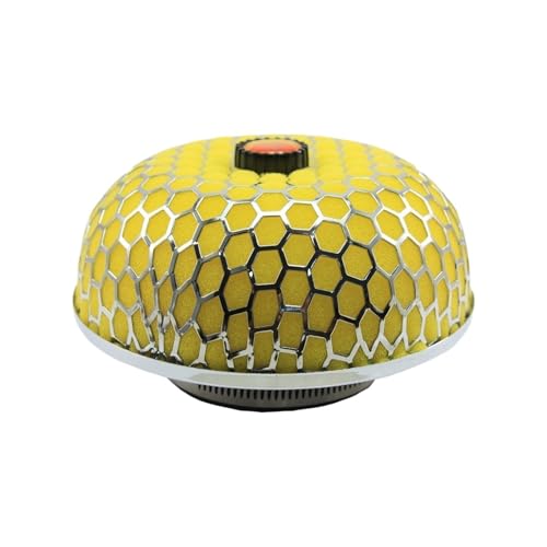 Filtros de admisión de aire frío con tapa for coche de carreras, filtro tipo hongo universal de alto flujo, 76 mm, motor deportivo de 3 pulgadas, lavable(Yellow)