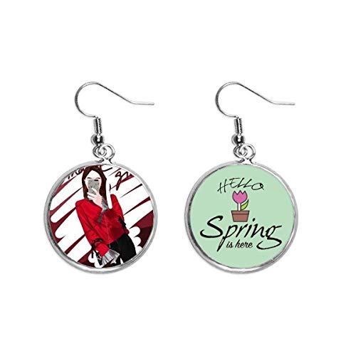 Pendientes de primavera joyas de chica inteligente con colgante decorativo art design