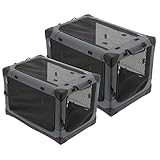 jaula transporte perro avion 【Mejor ventilación】 El transportín para perros tiene una puerta de entrada y una ventana de malla con una cortina para asegurar la ventilación en el interior y también proporcionar un espacio oscuro para su mascota ansiosa. Se relajarán cuando puedan observarlo a través de la red y se sentirán seguros cuando baje el telón.