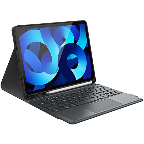 Earto Clavier iPad Pro 11, iPad Air 5 Clavier avec Smart Trackpad, iPad Air 4 Clavier AZERTY, Détachable sans Fil Coque Clavier iPad Pro 11 2022/2021/2020/2018, iPad Air 5e/Air 4e 10.9 2022/2020, Noir