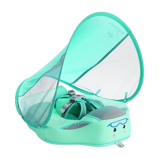 HUIOP Boia para bebês não inflável com cobertura flutuante para bebês, anel de natação para piscina, treinador de natação para bebês de 3 a 24 meses