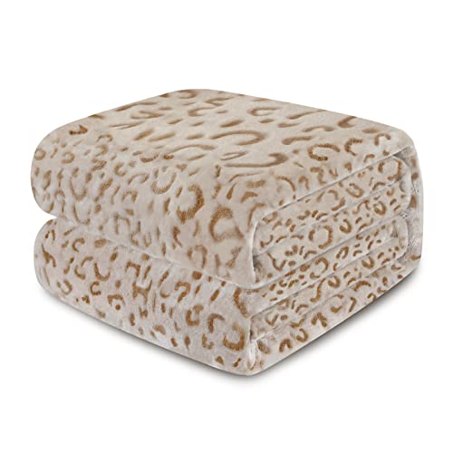 Macevia Flannel Fleece Throw Blanket For Couch Leopard Print Blanket Fuzzy Cozy Comfy Super Soft Fluffy Plush Cheetah Blanket For Bed Sofa 260Gsm (Brown Leopard-02,60X50Inches) #TOP11