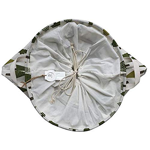 Sea Team 19.7" X 15.7" Large Sized Folding Cylindric Waterproof Coating Canvas Fabric Laundry Hamper Storage Basket With Drawstring Cover, Tree #TOP5