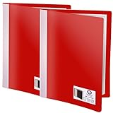 Credibility 2 Pack Presentation Binder with Plastic Sleeves, 40 Pockets Presentation Book 8.5 x 11 in, Display 80 Pages of A5 Paper, Red