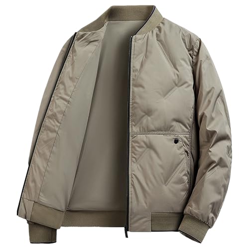 Veste matelassée légère chaude homme manteau isolé kaki 4XL