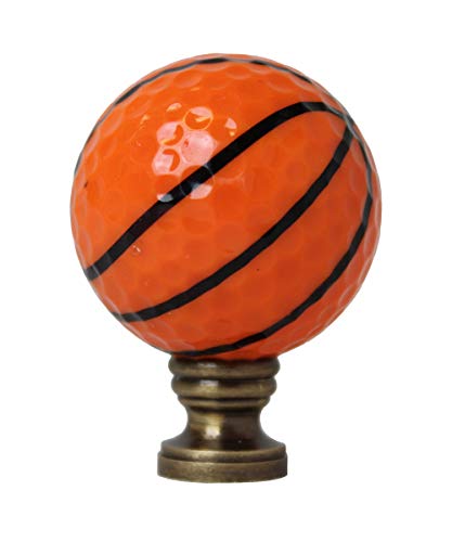 Image of Basketball Lamp Finial, Orange with Black Lining 2.25 inchh