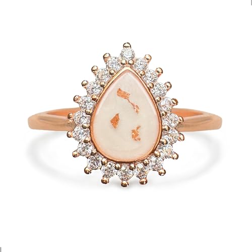 Milky Treasures Teadrop Ring DIY Breastmilk Jewelry Making Kit | 18k Rose Gold | Adjustable Size 6 to 10 | Breastfeeding Keepsake | New Mom Gifts | Baby Shower Registry | 925 Sterling Silver [Full KIT]
