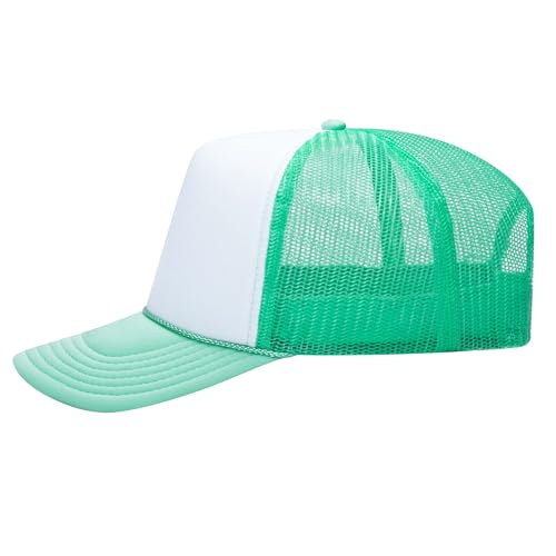 Image of OTTO Polyester Foam Front 5 Panel High Crown Mesh Back Trucker Hats in 97, Bulk, Wholesale