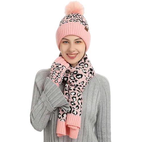 Ensemble écharpe bonnet gants hiver femme chaud épais anti-froid et tactile