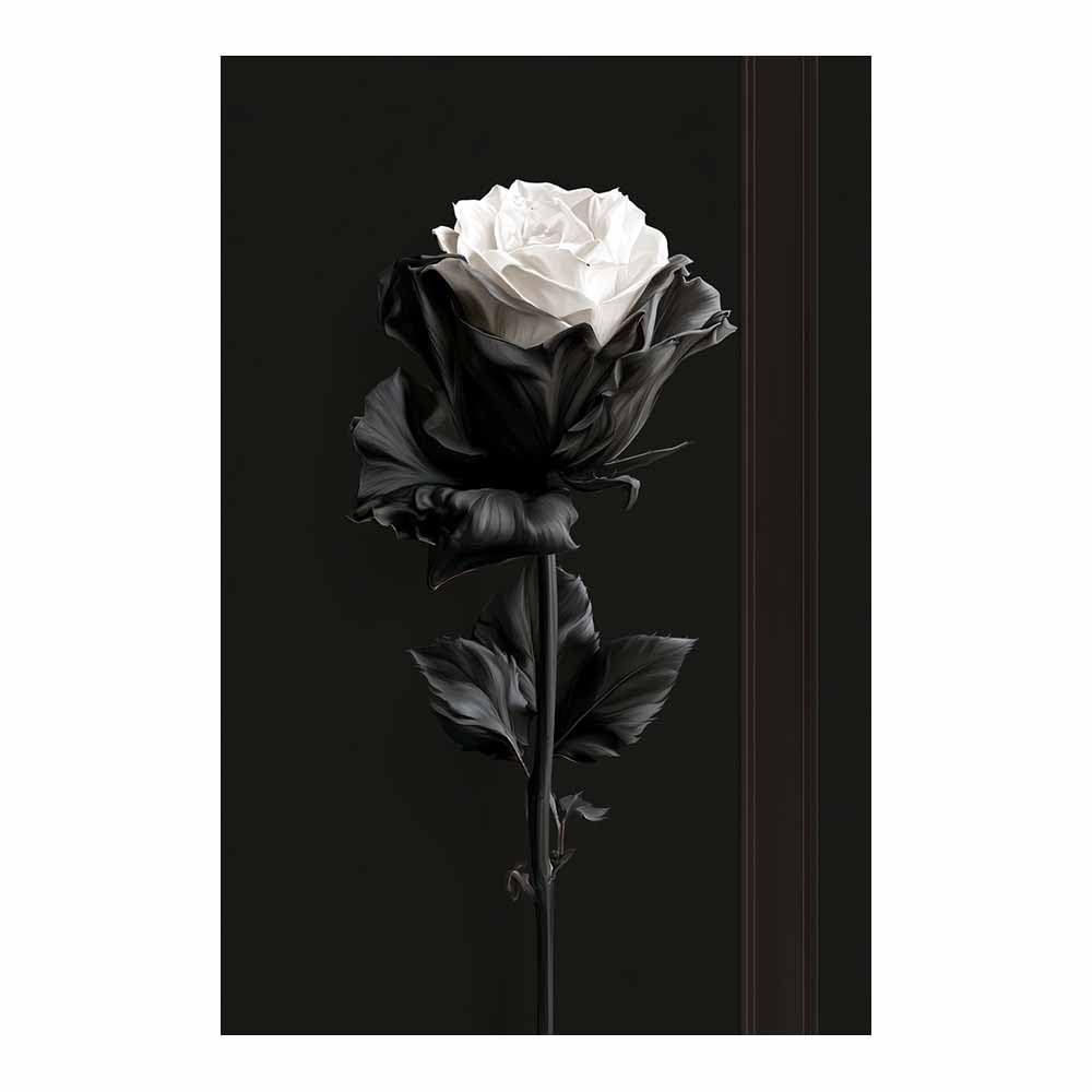 HOQIU Black And White Canvas Wall Art Black Whites Two-Tone Ros canvas wall art, decorative paintings, for Bedroom Living Room Bathroom Office Home Decoration(Multicolor)-70x100cm Unframed