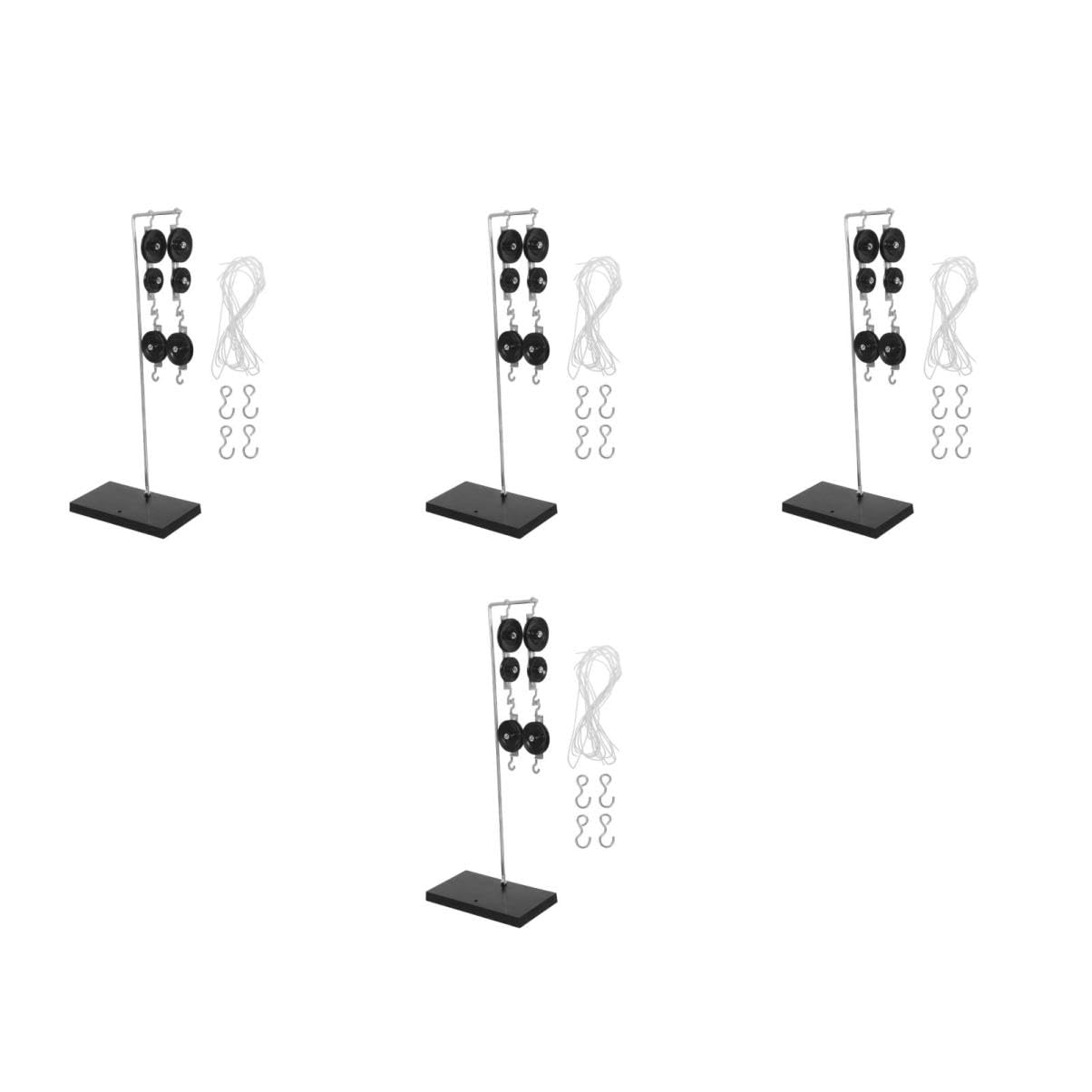 PRETYZOOM 4 Set Esperimenti con Pulegge Galvanizzate Kit Pulegge Singolo Supporto Robusto per Laboratori Scolastici e Dimostrazioni Scientifiche