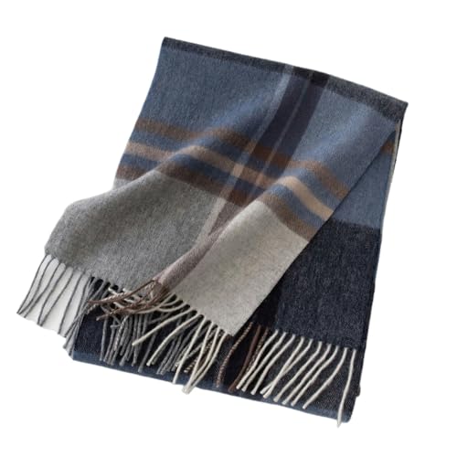 CMZYBBD Schal Damenschal Kaschmirschal, Kariertem Schal, Herbst Winter Warmer Bunte Karierte Reine Kaschmirschal-grey-b-30 * 180 cm