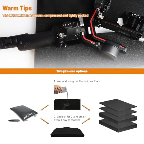 Eunice 8Pcs Polyurethane Foam Sheets - 16 x 12 x 1 Inch Cuttable Foam Inserts for Cases, Packing Foam Pads for Tool Box, Camera Storage and Crafts - Thumbnail 5