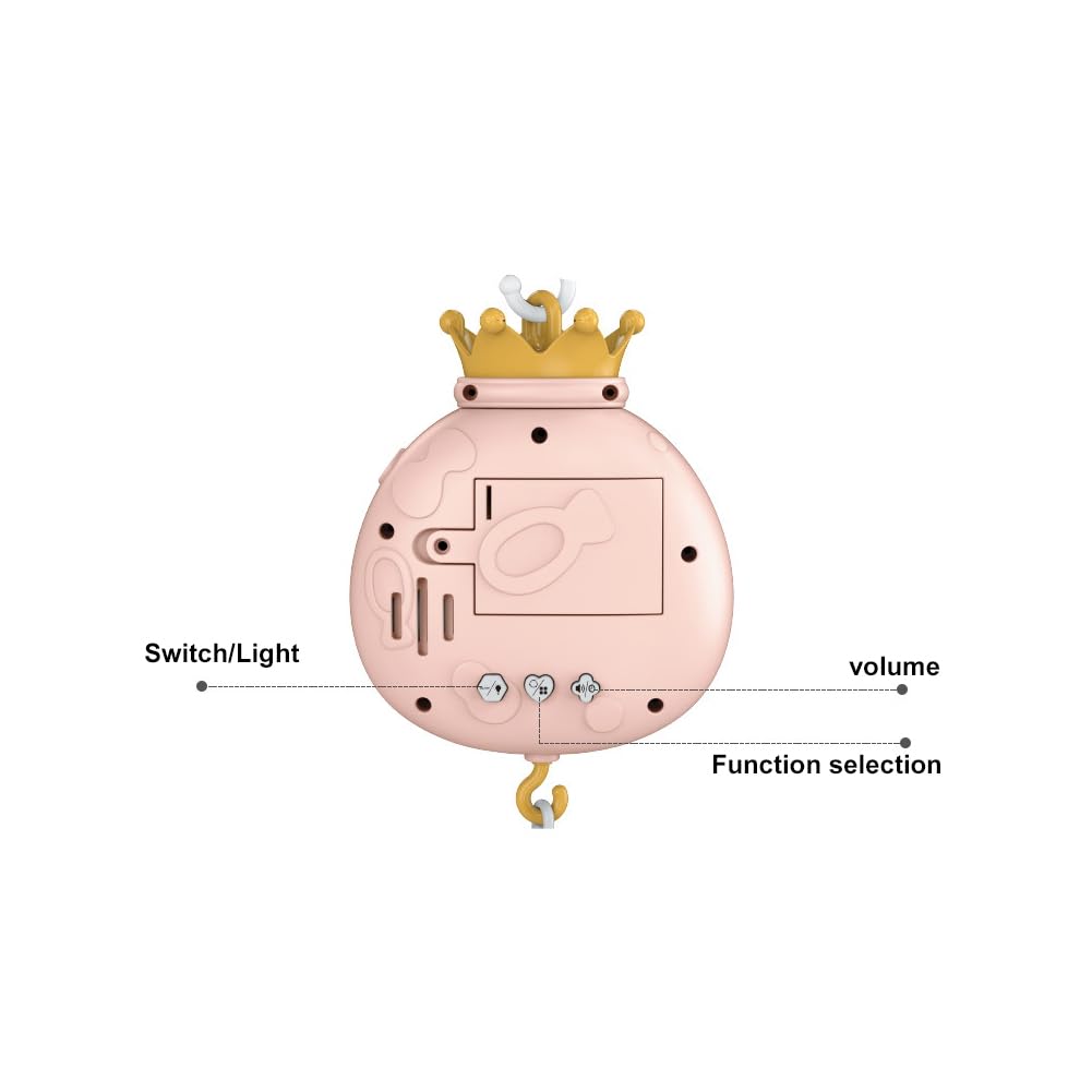 Bébé Mobile de Berceau Musical avec Projection et Lumineux, Mobile Lit Bébé Rotatif à 360°, Mobile Animaux Bébé, Jouet Hochets Rotatifs Suspendus, Boîte à Musique Télécommandée, Cadeau Nouveau-né
