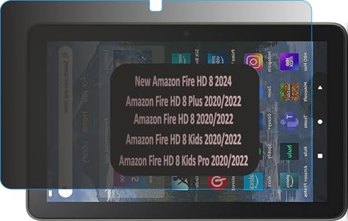 Image of Privacy Anti Peep Matte Screen Guard Compatible With New Amazon Fire HD8 / HD8 Plus / HD8 Kids / HD8 Kids Pro Tablet (2024 /2022 /2020) 8 Inch Tablet Not a Tempered Glass Screen Protector