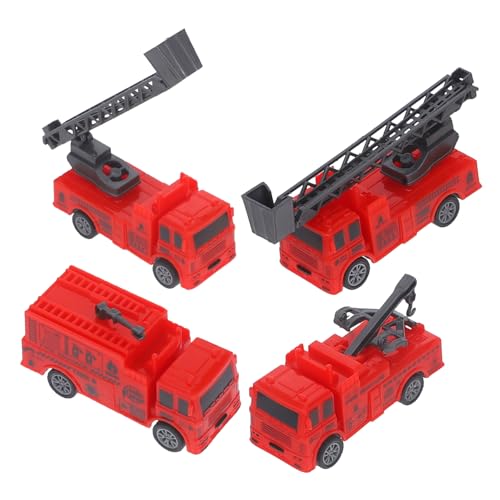 SOPOTUTU 4piezas Camión De Bomberos Juguete Infantil Modelo Realista De Vehículo para Niño Niña Coches De para Diversión y Aprendizaje para Celebraciones y Actividades