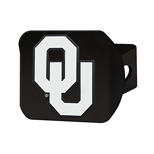 FANMATS 21044 Oklahoma Sooners Black Metal Hitch Cover with Metal Chrome 3D Emblem