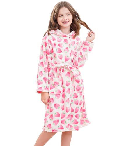 Image of Doctor Unicorn Soft Hooded Rainbow Bathrobe Sleepwear for Girls