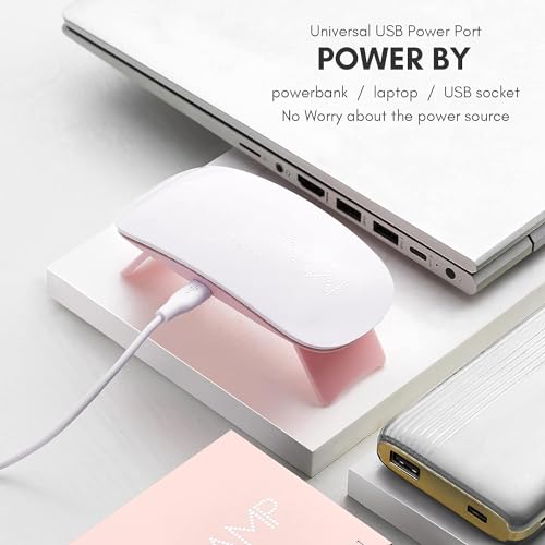 Makartt 6W Led Uv Nail Dryer Curing Lamp 60S Timer Usb Portable For Gel Nails Based Polishes, White - Image 7