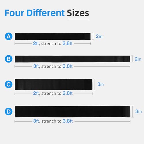 Image of Comfytemp Ice Pack Strap, Stretchable, Reusable, 4pcs, Ice Belt Extender Straps, Stretch Straps, Elastic Hook and Loop Extension Straps Add Length to Most Ice Packs, Multiple Uses
