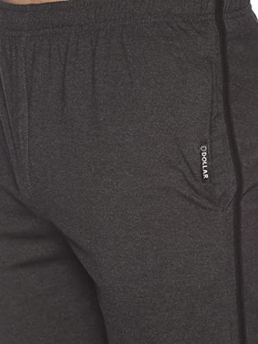 Image of Dollar Cotton Rich Fabric Solid Men's Track Pant | Contrast net Folding | One Side Zipper Pocket with Label Branding | Self Waistband with Drawcord | Wide Array of Attractive Colours