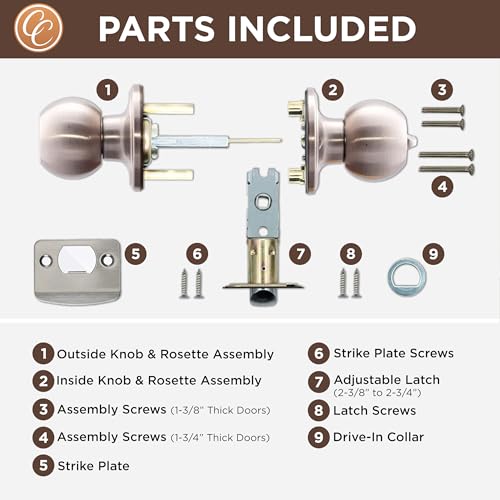 Copper Creek BK2030SS Ball Door Knob, Privacy Function thumb #3