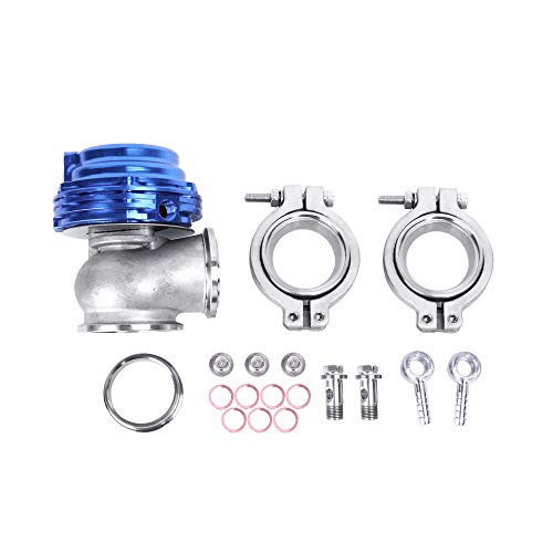 Hiwowsport 38MM Turbo Exhaust Manifold External V-band Wastegate dump pipe valve (Blue)