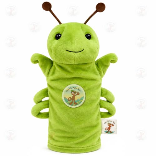 Image of Grasshopper Hand Puppet for Kids | Soft Plush Animal Puppet | Storytelling, Role Play, Preschool Learning Toy | Interactive Educational Puppet for Boys & Girls
