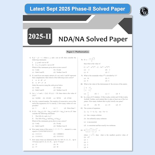 Image of PW NDA Book 2026 - NDA /NA 23 Previous Years Solved Papers (2014-Sept 2025) | Chapterwise & Topicwise 7500+ PYQs | Maths & General Ability (GAT) | NDA PYQ Question Bank