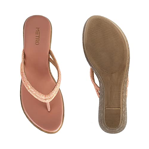 Image of Metro Women Synthetic Leather Wedge Heel Sandal