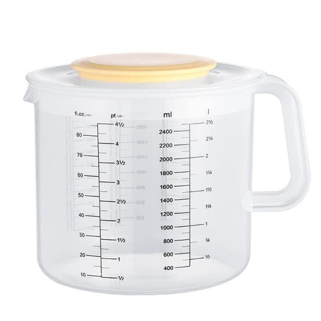 2,5 l duża pojemność miarka do pieczenia miska do mieszania z pokrywką przezroczysty kubek do mieszania do domowej kuchni