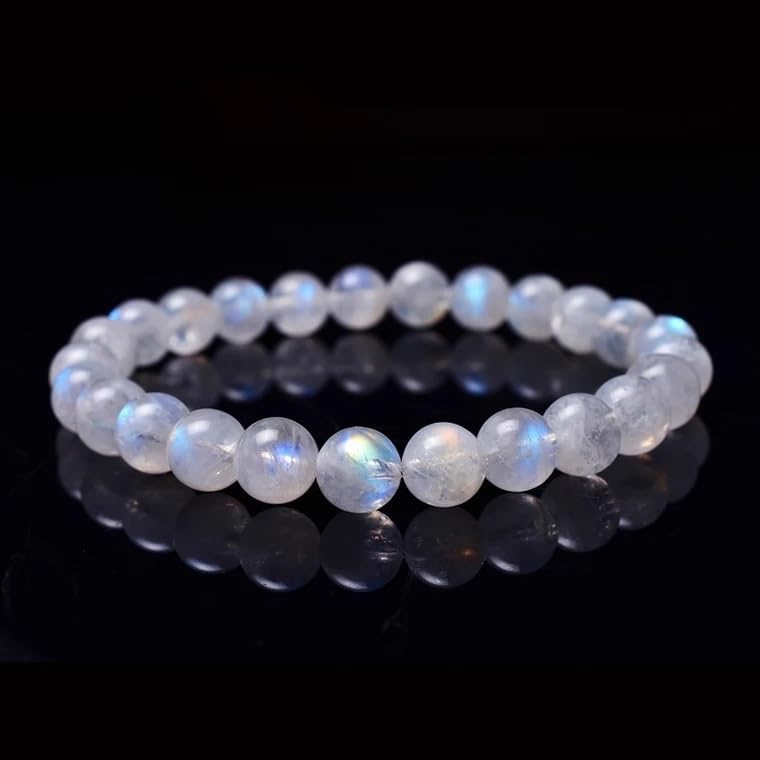 6mm Naturalny niebieski kamień księżycowy Crystal Clear Round Beads Bransoletka damska