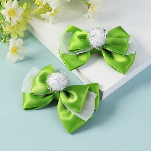 Fancheer Fairy Hair Bow 2PC Clips para el Cabello Verde Princesa Accesorios para Niñas miniatura 4
