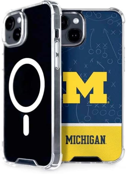 Skinit Phone Case Compatible with MagSafe iPhone 13 - Officially Licensed University of Michigan M Logo Yellow Design