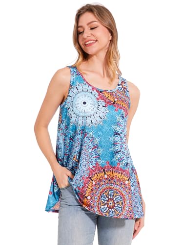 Image of Rosyline Tank Top for Women with Built in Bra Flowy Swing Undershirt Tank Tops S-4XL