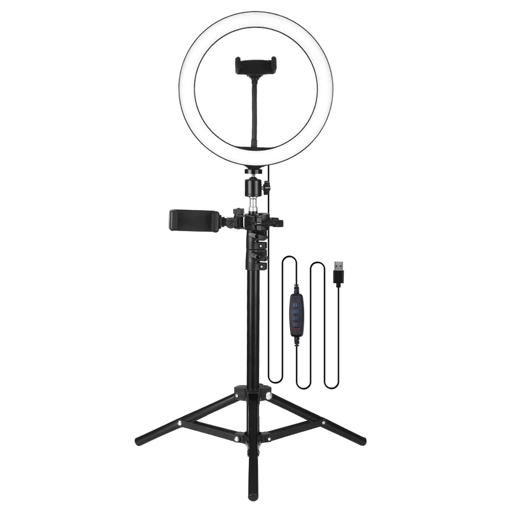 Anneau Lumineux LED 10,2" pour Selfie, 3 200 K-5 500 K, intensité Variable, 3 Modes d'éclairage, 10 réglables pour Le Streaming en Direct, Selfie, Maquillage, vidéo Youtube, (Type 5)