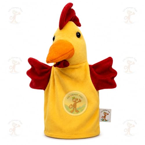 Image of Hen Hand Puppet for Kids | Soft Plush Animal Puppet | Educational Storytelling Toy | Interactive Role Play | Preschool Learning | Gift for Boys & Girls