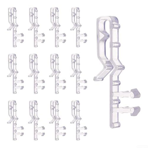 Clips de fijación para persianas, paquete de 20 clips de posicionamiento veneciano de 2.12 pulgadas, clips de resina de acetal para cenefas de madera y madera sintética, instalación sin taladros para