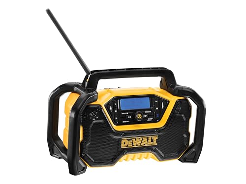 Dewalt DCR029 Compact Bluetooth® Radio 240V & Li-ion Bare Unit, the 30W speakers and customisable equalizer provide excellent sound quality.