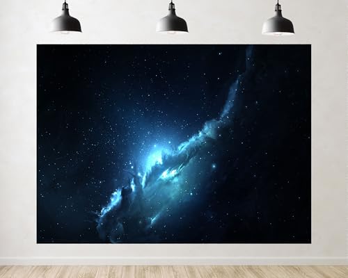 Trykid 5x5ft Cosmic Blue Nebula Backdrop Deep Space Starry Galaxy
