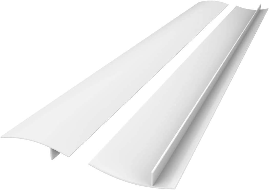 Silicone Stove Gap Covers (2 Pack), Easy Clean Heat Resistant Oven Gap Filler to Seal Between Stovetop and Counter (21 Inches, White)