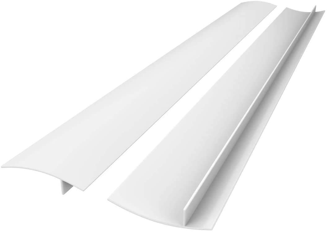 Silicone Stove Gap Covers (2 Pack), Easy Clean Heat Resistant Oven Gap Filler to Seal Between Stovetop and Counter (21 Inches, White)