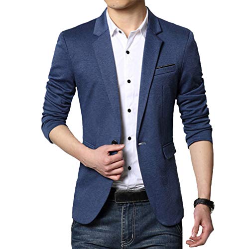 Guiran Hombres Blazer Informal Business Casual Chaquetas De Traje Y Americanas Slim Fit Azul S