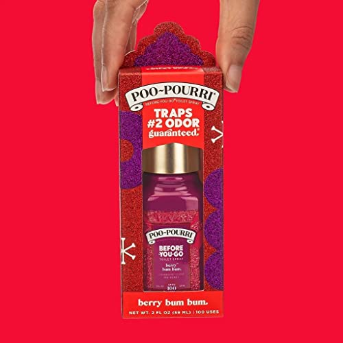 Image of Poo-Pourri Berry Bum Bum Before-You-Go Toilet Spray To Trap Odors and Leave Bathrooms Smelling Great, with a Blend of Cranberry, Clove and Honey Essential Oils for a Holiday Scent Poo Spray, 2 oz