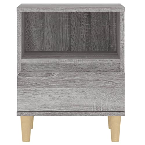 Table de chevet gris sonoma lot de 2 pour chambre scandinave moderne - 7