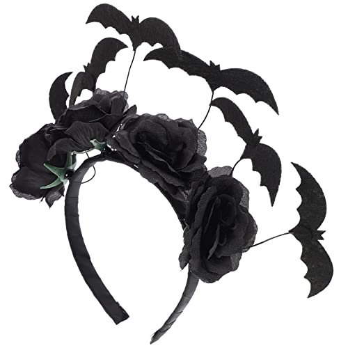 ibasenice 1 Pc hebilla de cabeza de murciélago disfraz de hormiga pañuelo pirata poncho halloween hallowen accesorios fiesta decoración diademas de sombrero de murciélago el plastico Black