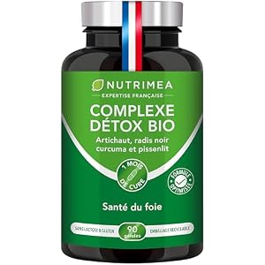 DETOX COLON & FOIE – Complexe Detox BIO – Minceur & Perte de Poids – Elimination des Toxines – Artichaut, Radis Noir, Curcuma & Pissenlit – 90 Gélules Vegan – Nutrimea – Fabriqué en France