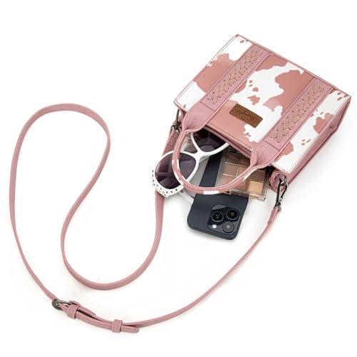 Wrangler Mini Tote Bag for Women Cow Print Western Crossbody Purse3