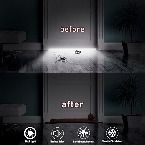 Image of Marwood Under Door Draft Stopper Decorative Wind Stopper 42 inch for Door & Window, Weighted Animal Air Draft Stopper Snake Noise Blocker for Bottom of Door with Hanging Loops - Bear
