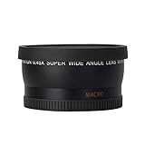 RASTKY 52MM 0.45x Wide Angle Lens with Macro Lens Multi Coated Optical Glass for 52MM DSLR Camera, Black, 1, for Photography Enthusiasts